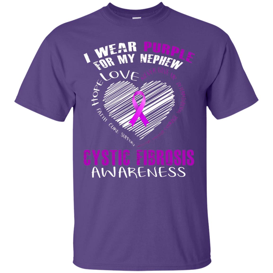 Cystic Fibrosis Awareness T-shirt I Wear Purple Purple