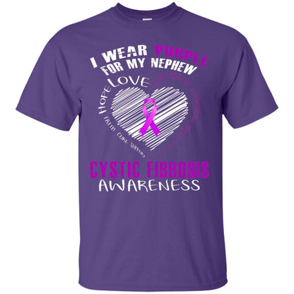 Cystic Fibrosis Awareness T-shirt I Wear Purple Purple