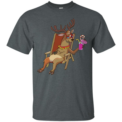 Reindeer With Sunglasses Celebrate Xmas In July Shirt Dark Heather