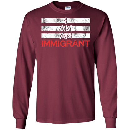 Migrant T-shirt I Am An Immigrant Maroon