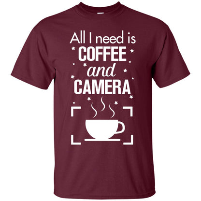 All I Need Is Coffee And Camera Shirt Maroon