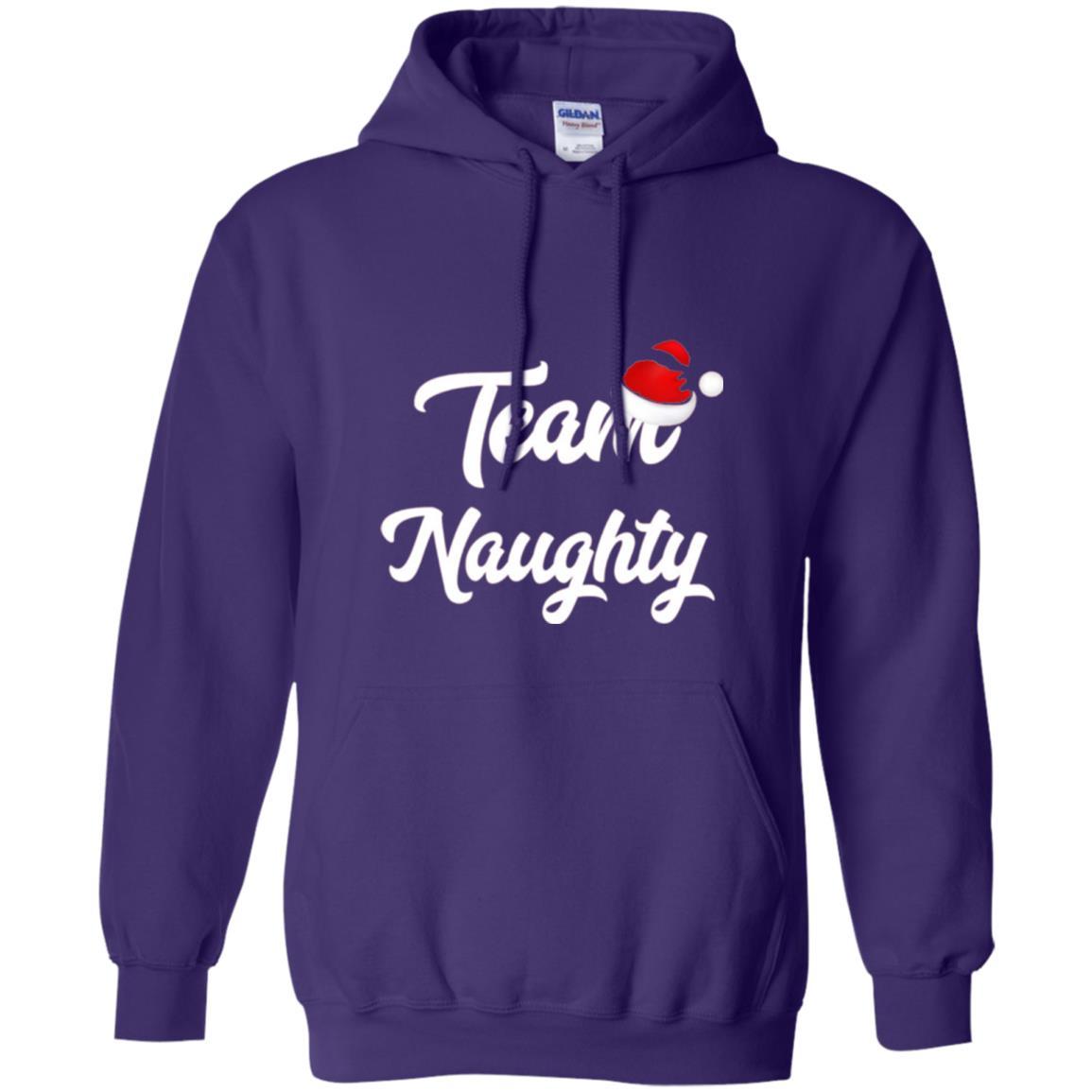 Christmas T-shirt Team Naughty Nice Santa Hat T-shirt Purple