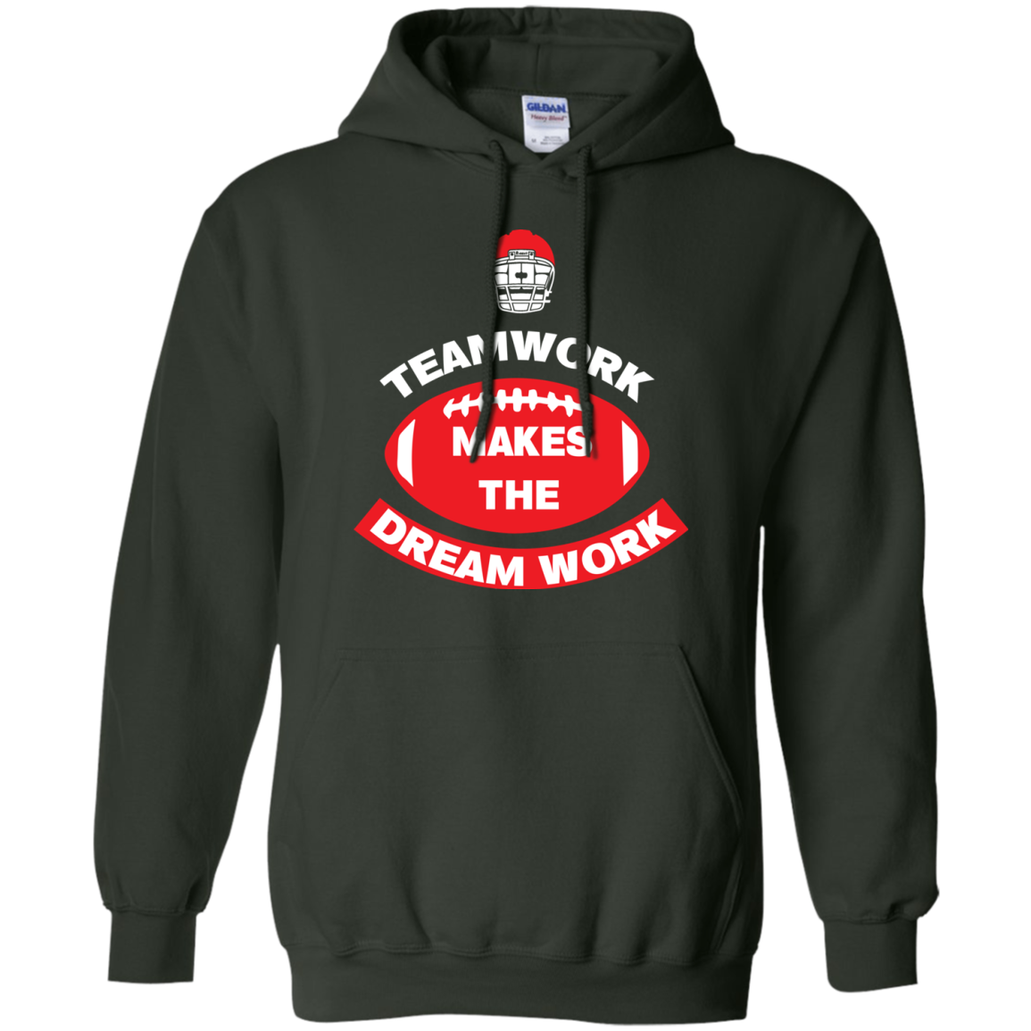 Football T-shirt TeamWork Makes The Dreamwork Forest Green