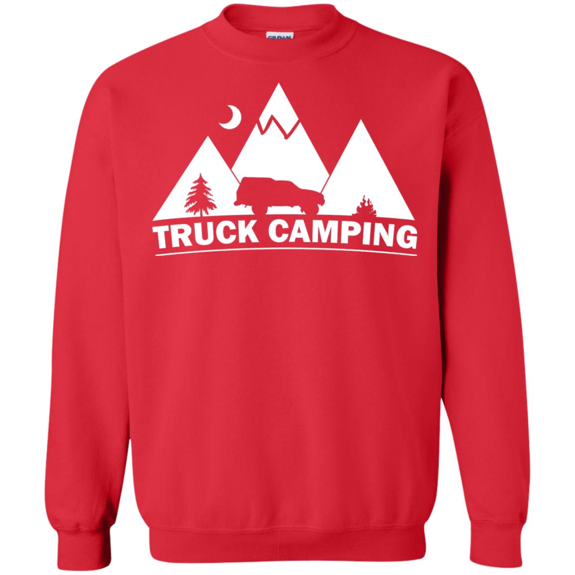Truck Camping Night Landscape And Adventures T-shirt Red