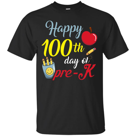 Kindergarter T-shirt Happy 100th Day Of Pre-k Black