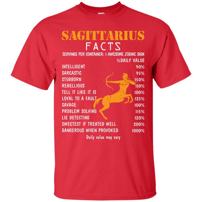 Sagittarius Facts 1 Awesome Zodiac Sign Gift Shirt For Sagittarius Horoscope Red