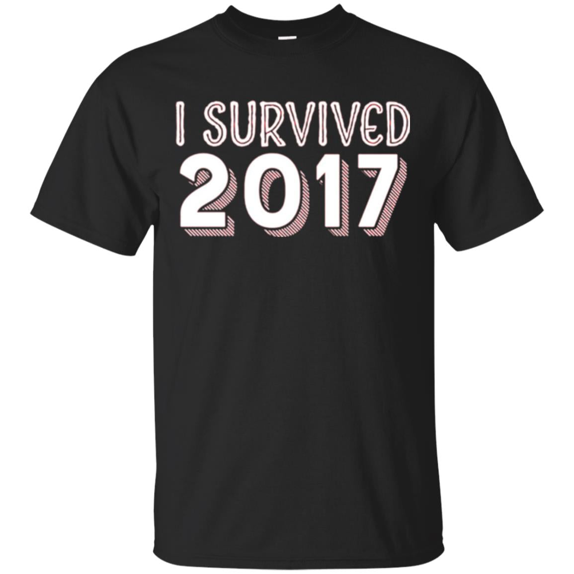 New Year_s T-shirt I Survived 2017 Black
