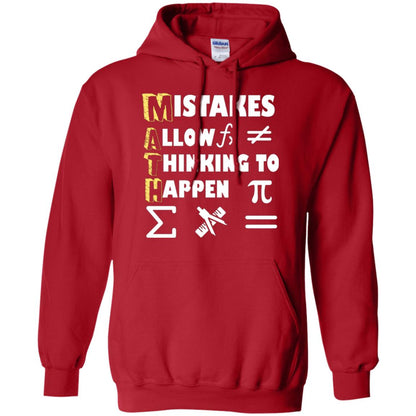 Math Lover T-shirt Mistakes Allow Thinking To Happen Red