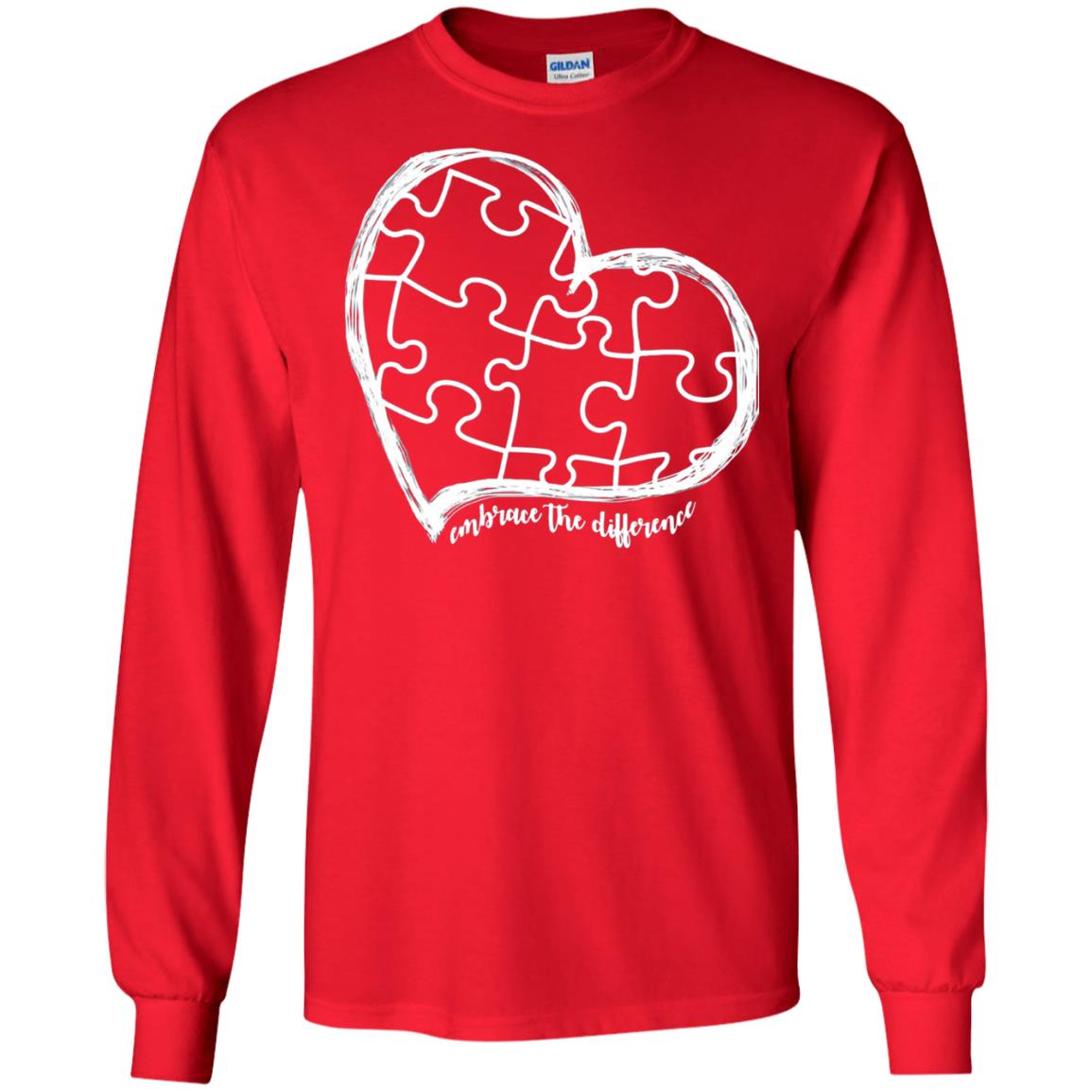 Autism Awareness Embrace Differences Shirt Red