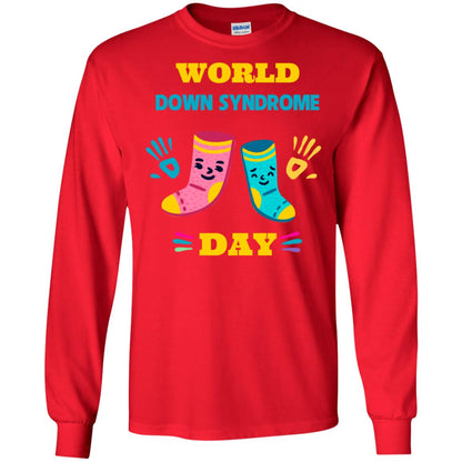 World Down Syndrome Day Hands And Stocks Shirt Red