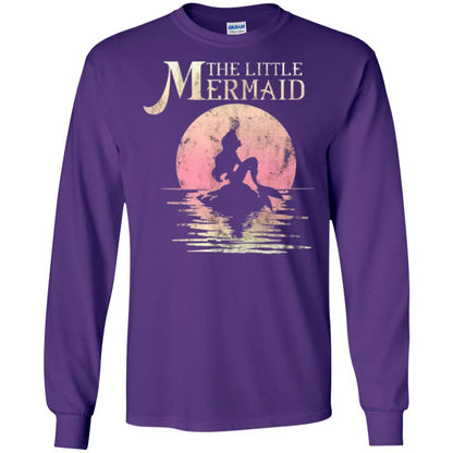 Cartoon T-shirt The Little Mermaid Ariel Rock Moon Silhouette Purple