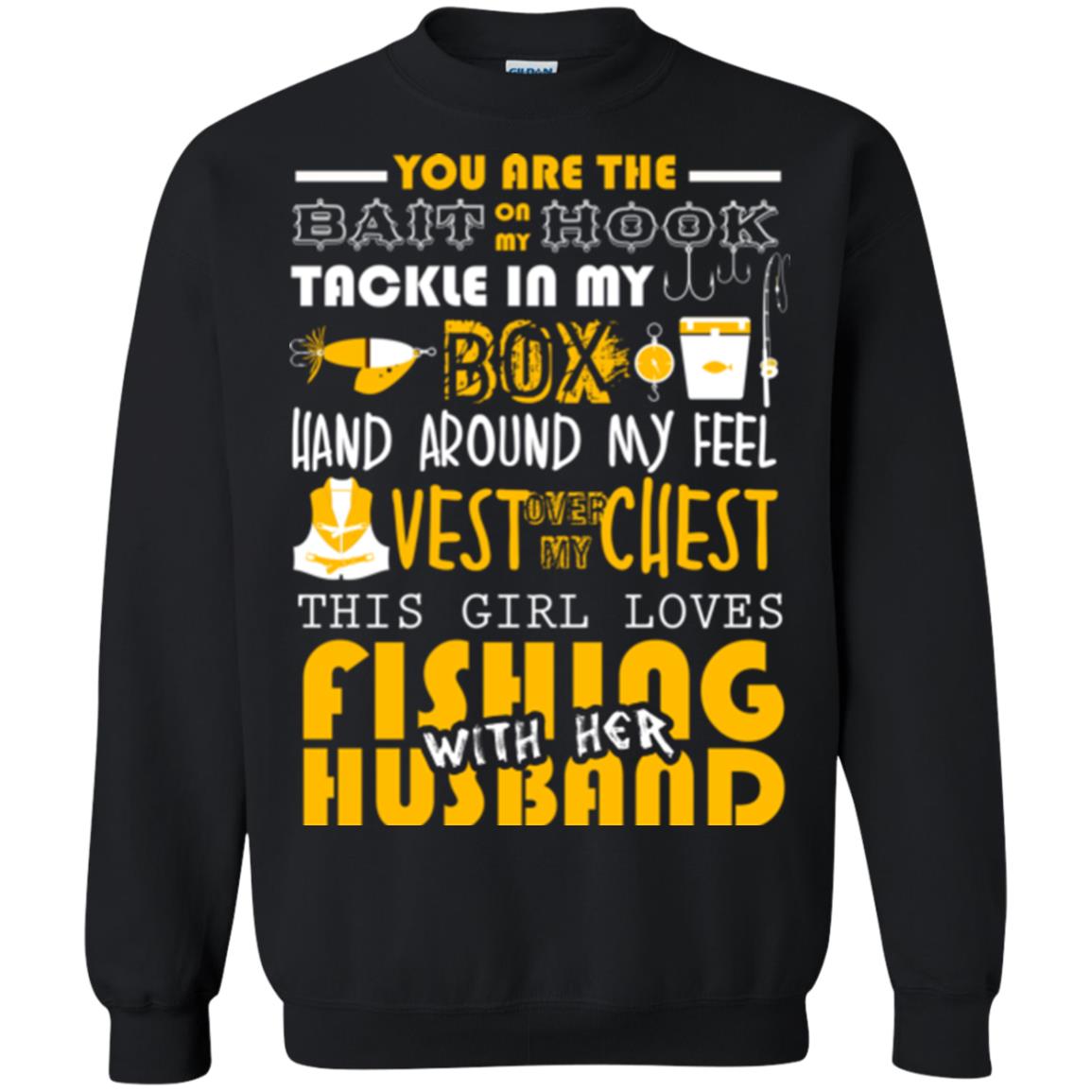 Fishing Lover T-shirt This Girl Loves Fishing With Her Husband Black