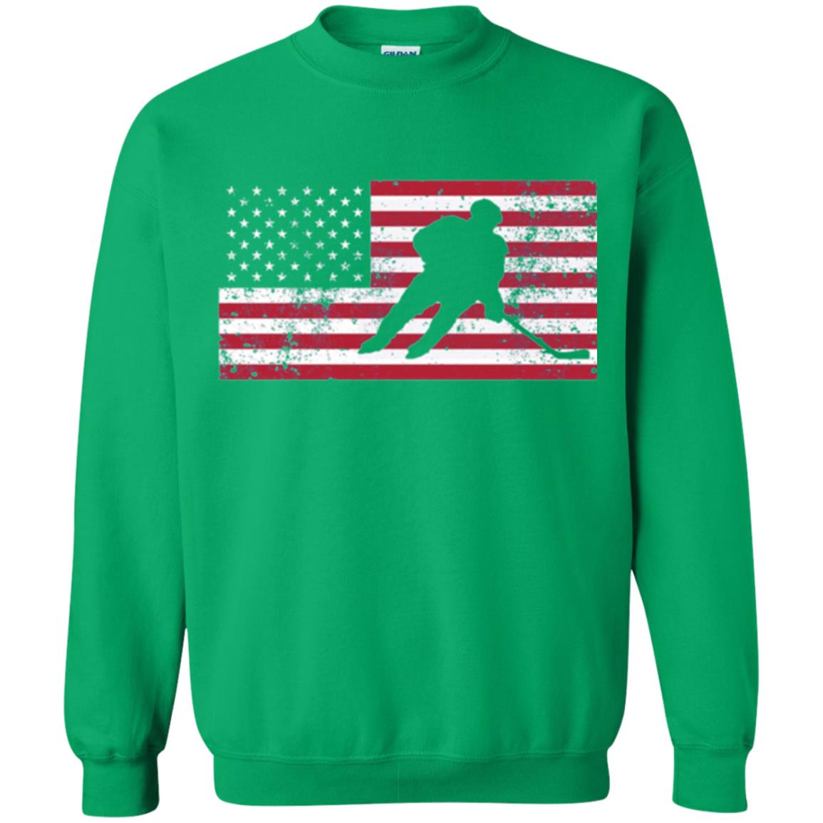 Hockey T-shirt American Flag Usa Patriotic Ice Skating Irish Green