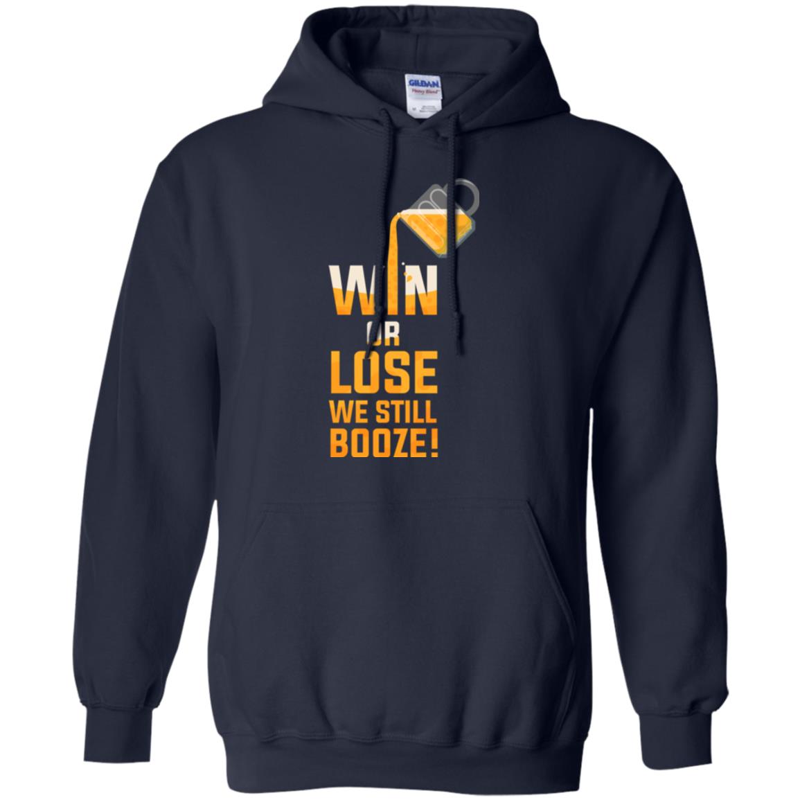 Beer Lover T-shirt Win Or Lose We Still Booze Navy