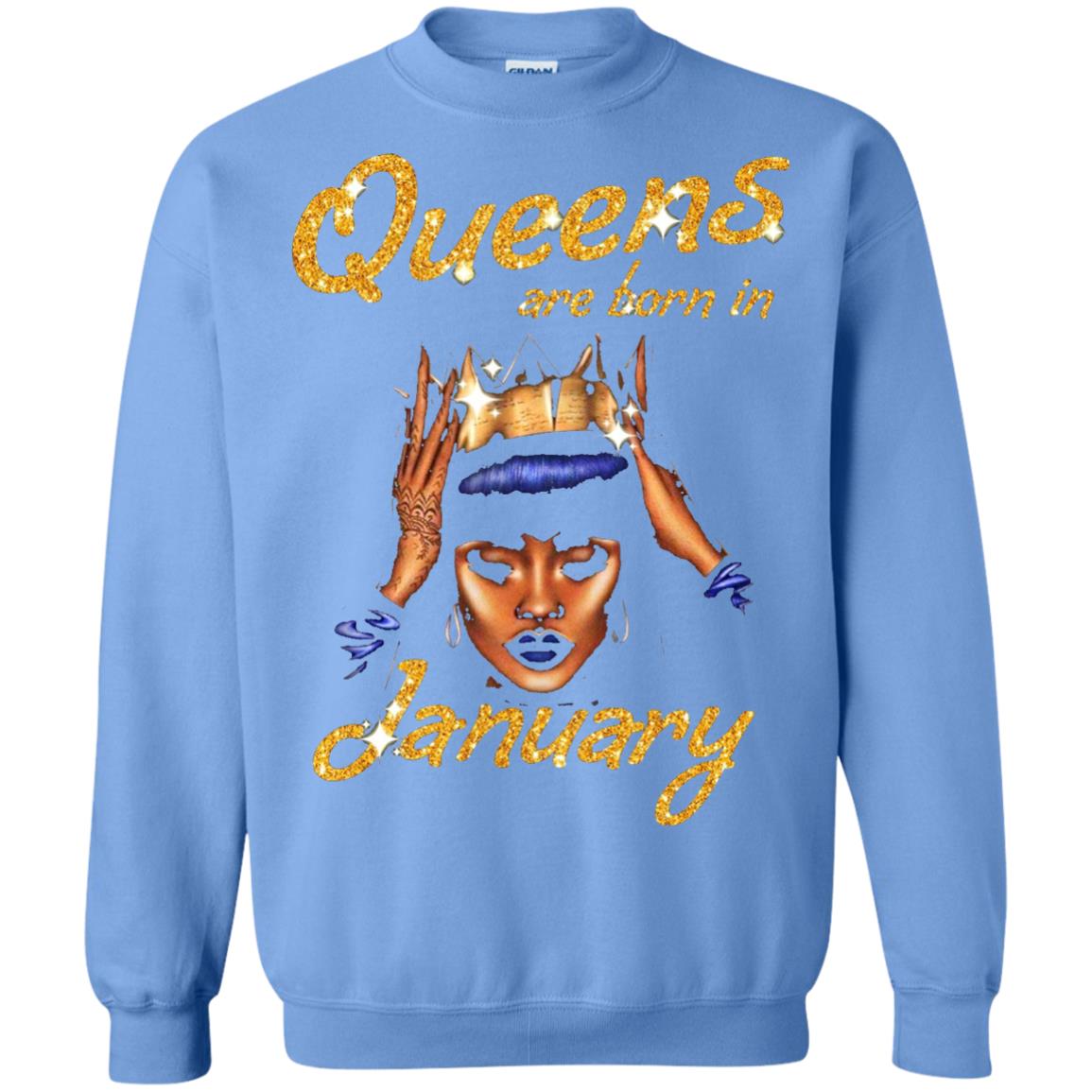 Birthday T-shirt Queens Are Born In January Carolina Blue