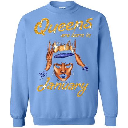 Birthday T-shirt Queens Are Born In January Carolina Blue