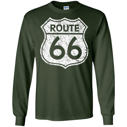 Historical Route 66 Distressed Vintage Look T-shirt Forest Green