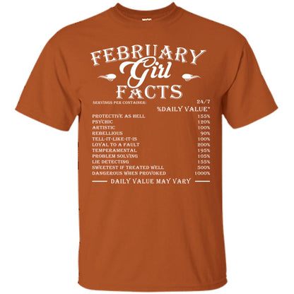 February Girl Facts Facts T-shirt Texas Orange