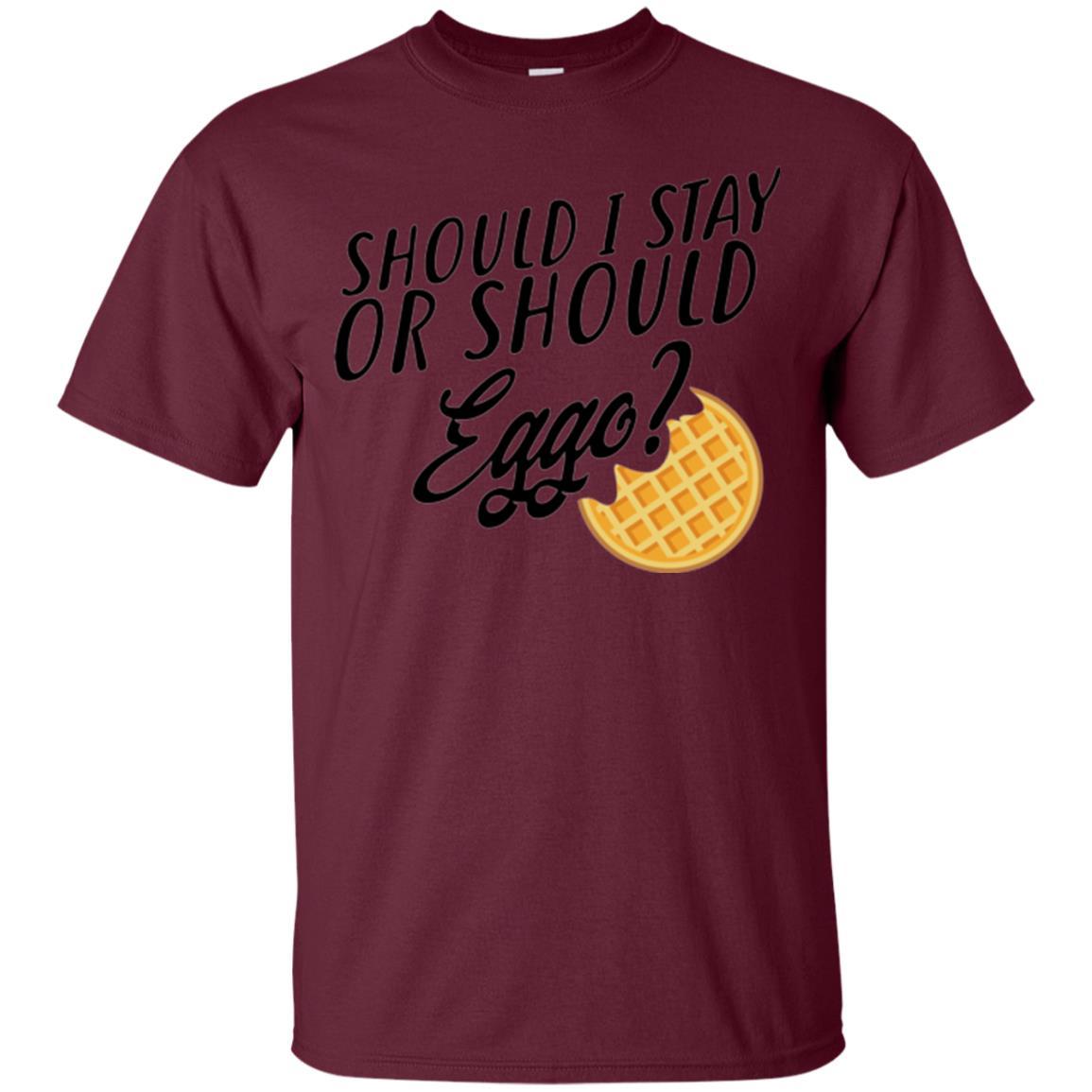 Waffle T-shirt Should I Stay Or Should Eggo T-shirt Maroon
