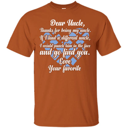 Dear Unclethank For Being My Uncle Family T-shirt Texas Orange