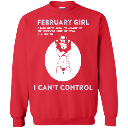 February Girl I Was Born With My Heart T-shirt Red