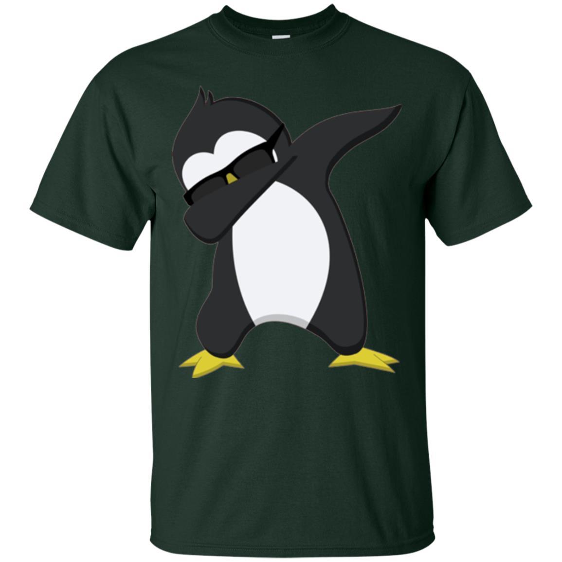 Christmas T-shirt Dabbing Penguin T-shirt Forest Green