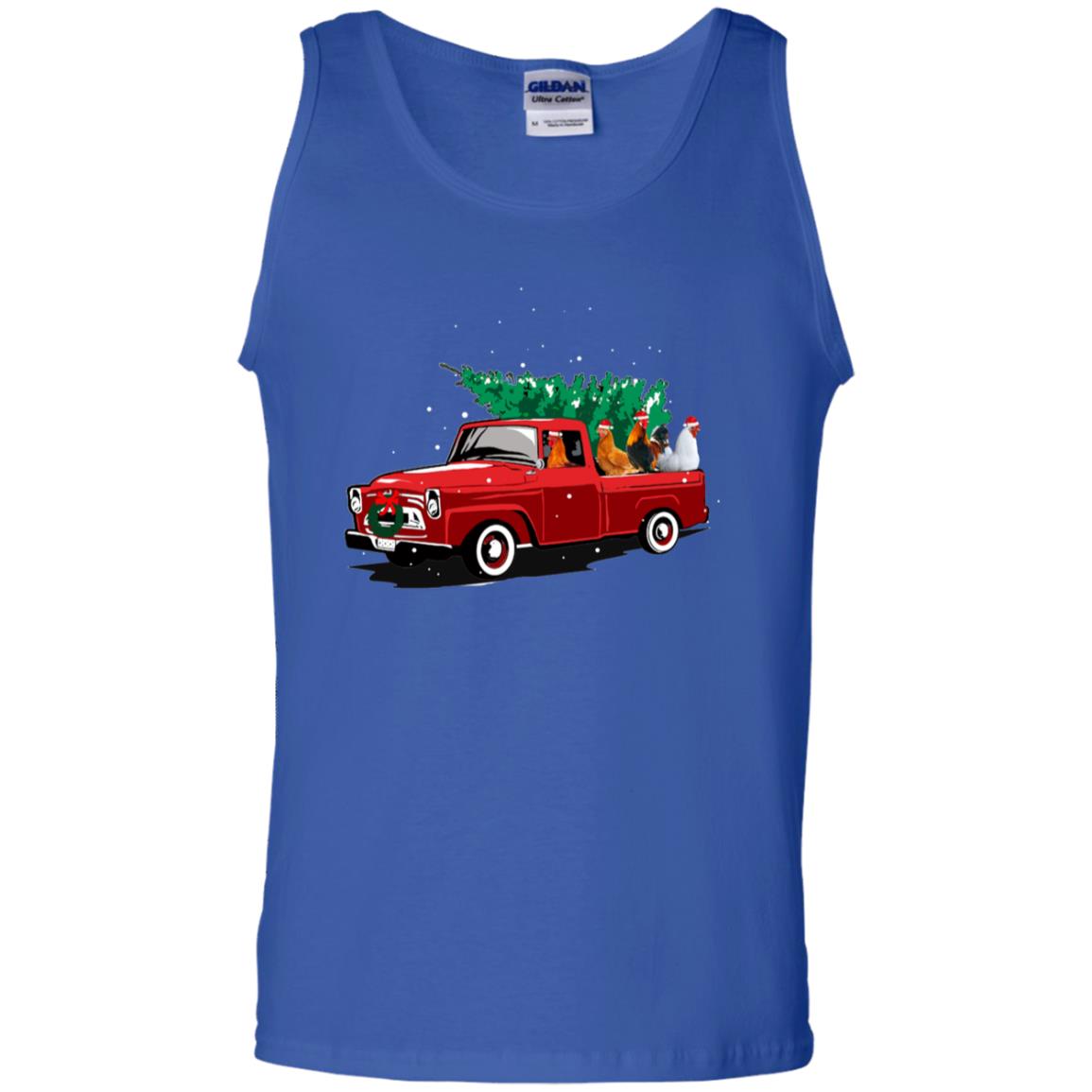 Chickens On Car Merry Christmas Gift Shirt For Mens Womens Royal