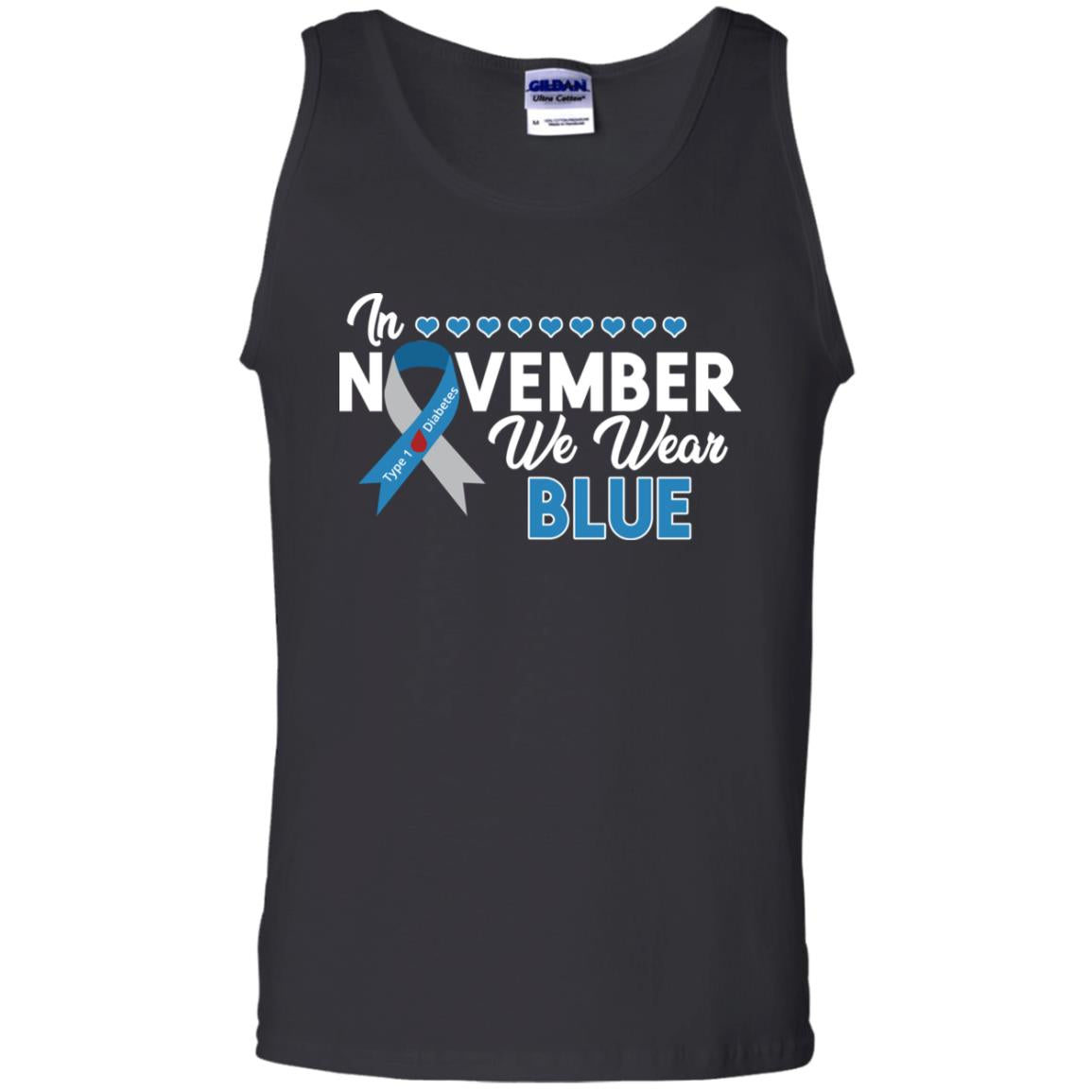 In November We Wear Blue Diabetes Awareness Type 1 Shirt Black