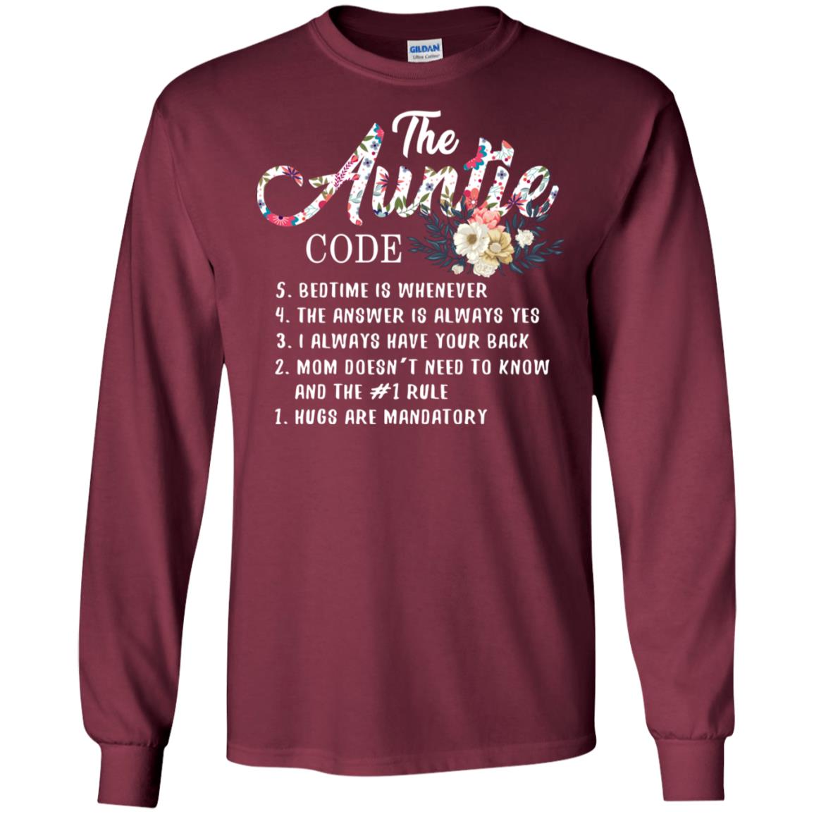 The Auntie Code Shirt For Womens Maroon