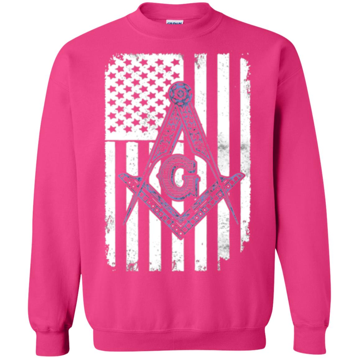 Freemason Usa Flag Logo Freemasonry America T-shirt Heliconia