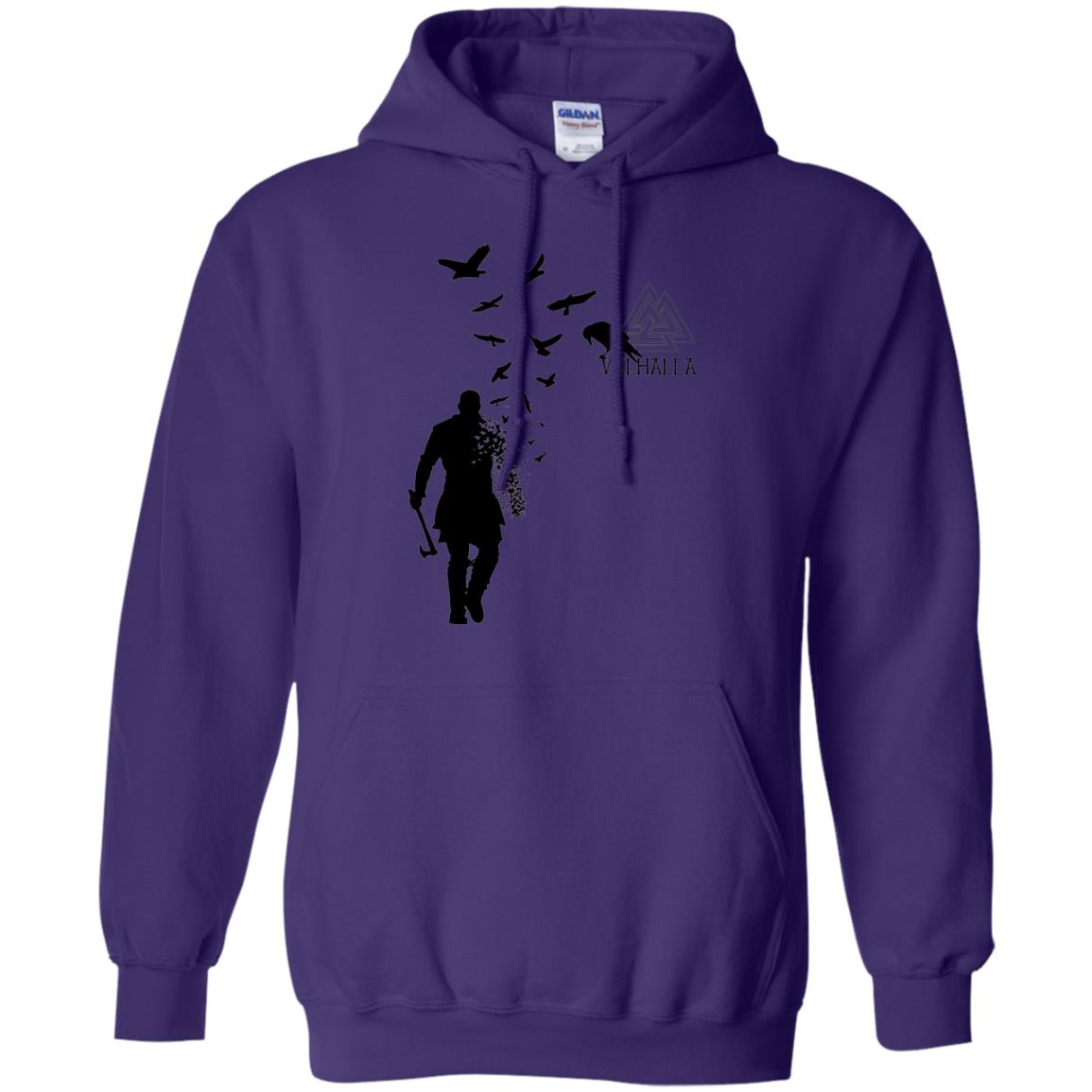 Vikings Axe Ragnar Lothbrok Flock Of Ravens Valhalla Symbol T-shirt Purple