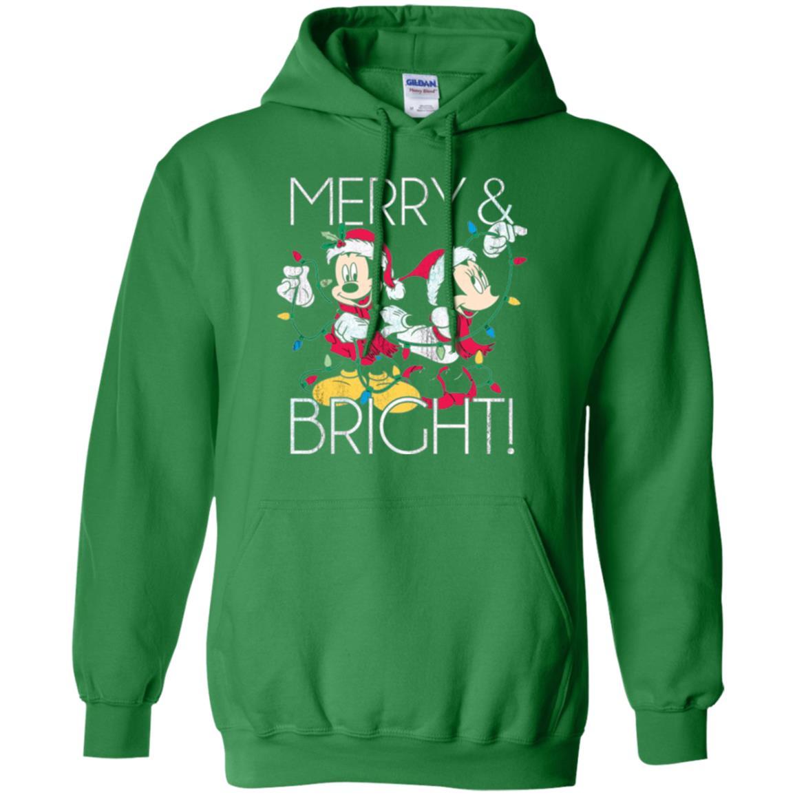 Disney Mickey Mouse T-shirt Merry And Bright Christmas Irish Green