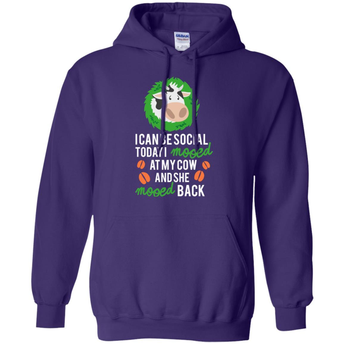 Cow T-shirt I Can Be Social Today I Mooed At My Cow Purple
