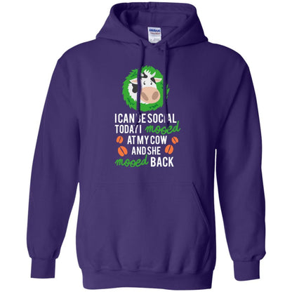 Cow T-shirt I Can Be Social Today I Mooed At My Cow Purple