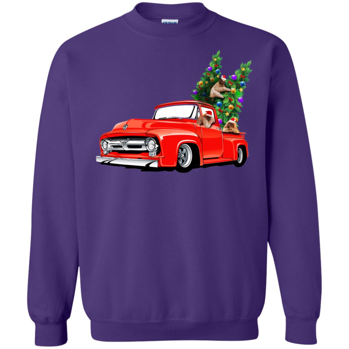 Christmas Tree And Sloths On Car X-mas Gift Shirt Purple
