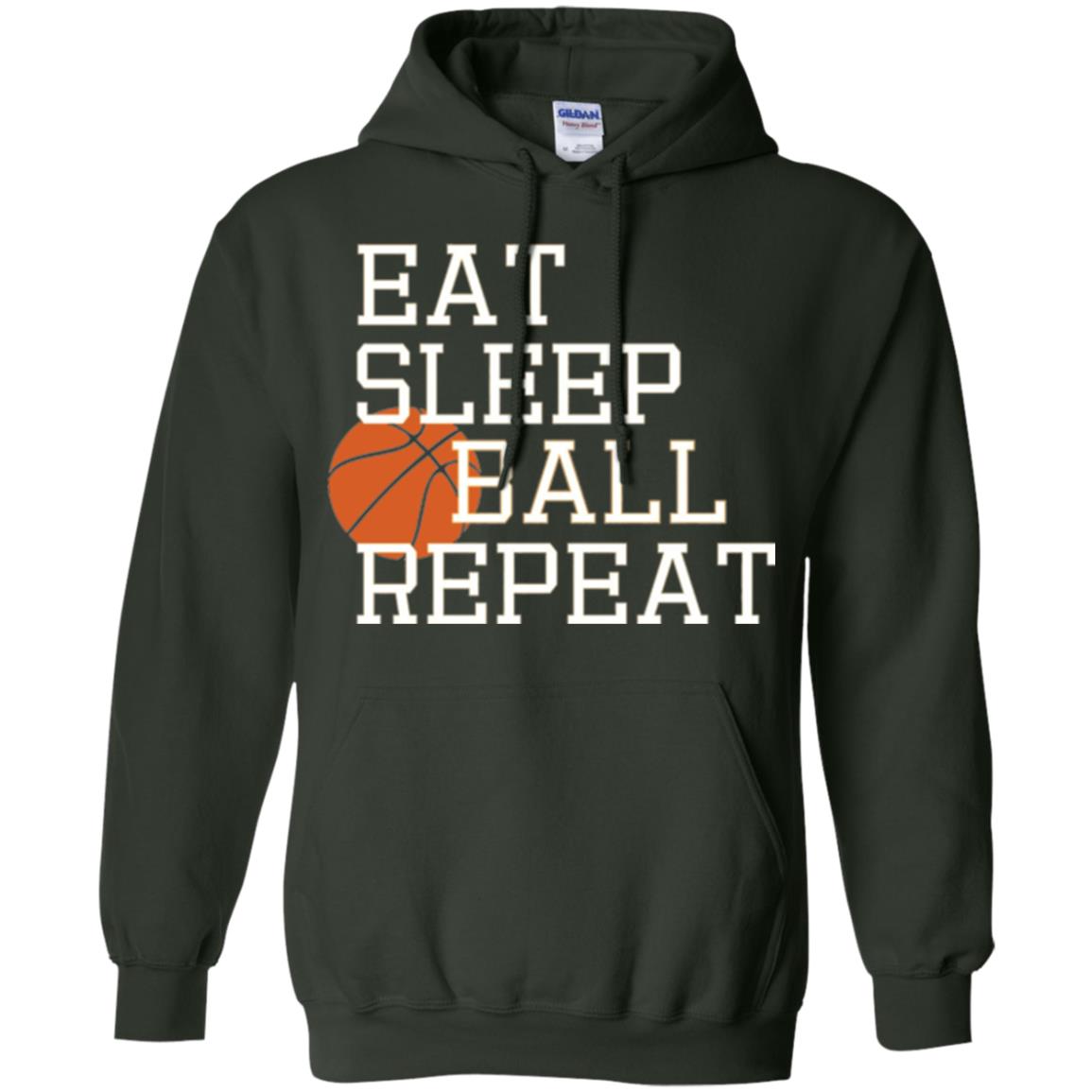Basketball T-shirt Eat Sleep Basketball Repeat Forest Green