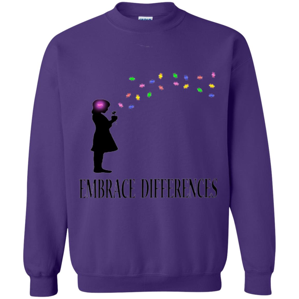 Autism Awareness T-shirt Embrace Differences T-shirt Purple