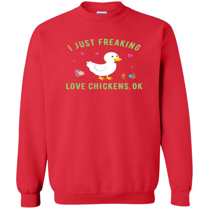 I Just Freaking Love Chickens Ok Chicken Shirt Red