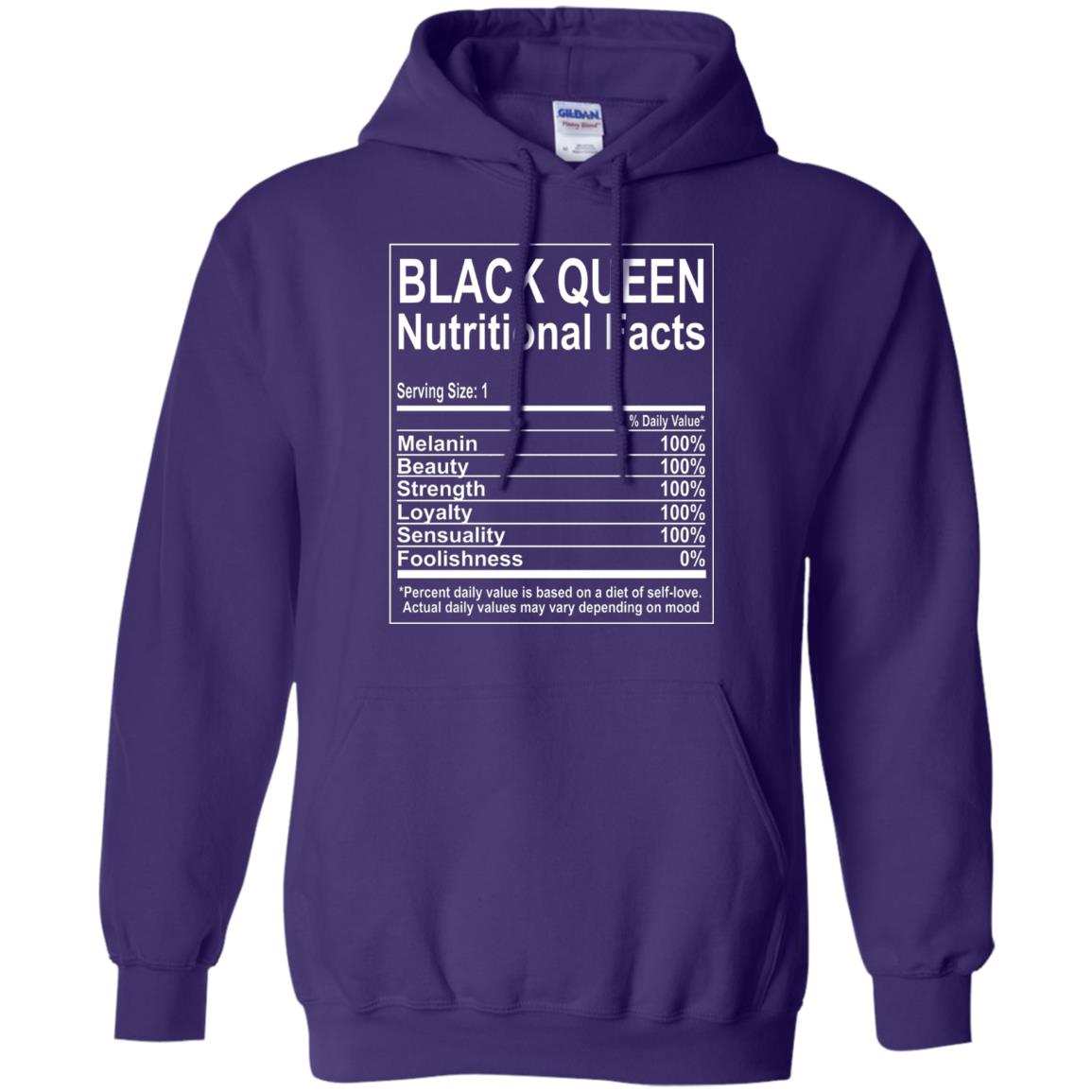Black Queen Nutritional Facts T-shirt Self Love Purple