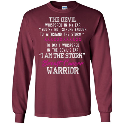 Breast Cancer Warrior T-shirt I Am The Storm Breast Cancer Warrior With Pink Ribbons Maroon