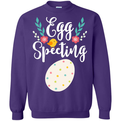 Egg Specting Announcement Pregnant Easter T-shirt Purple