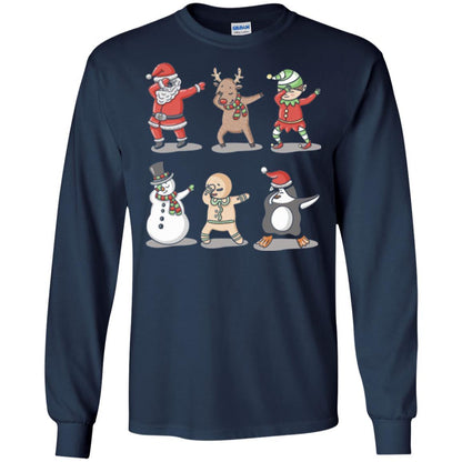 Christmas T-shirt Dabbing Santa Ugly Sweater Navy