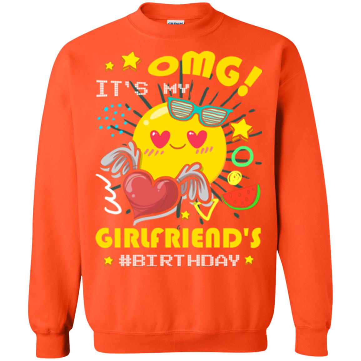Boyfriend T-shirt Omg It's My Girlfriend's #birthday Orange