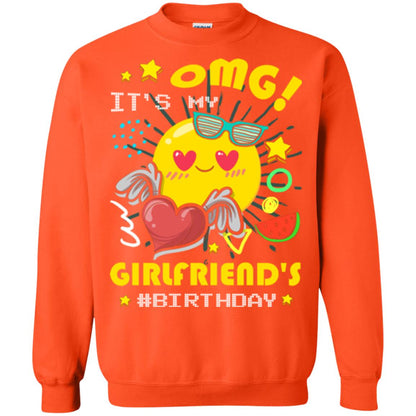 Boyfriend T-shirt Omg It's My Girlfriend's #birthday Orange