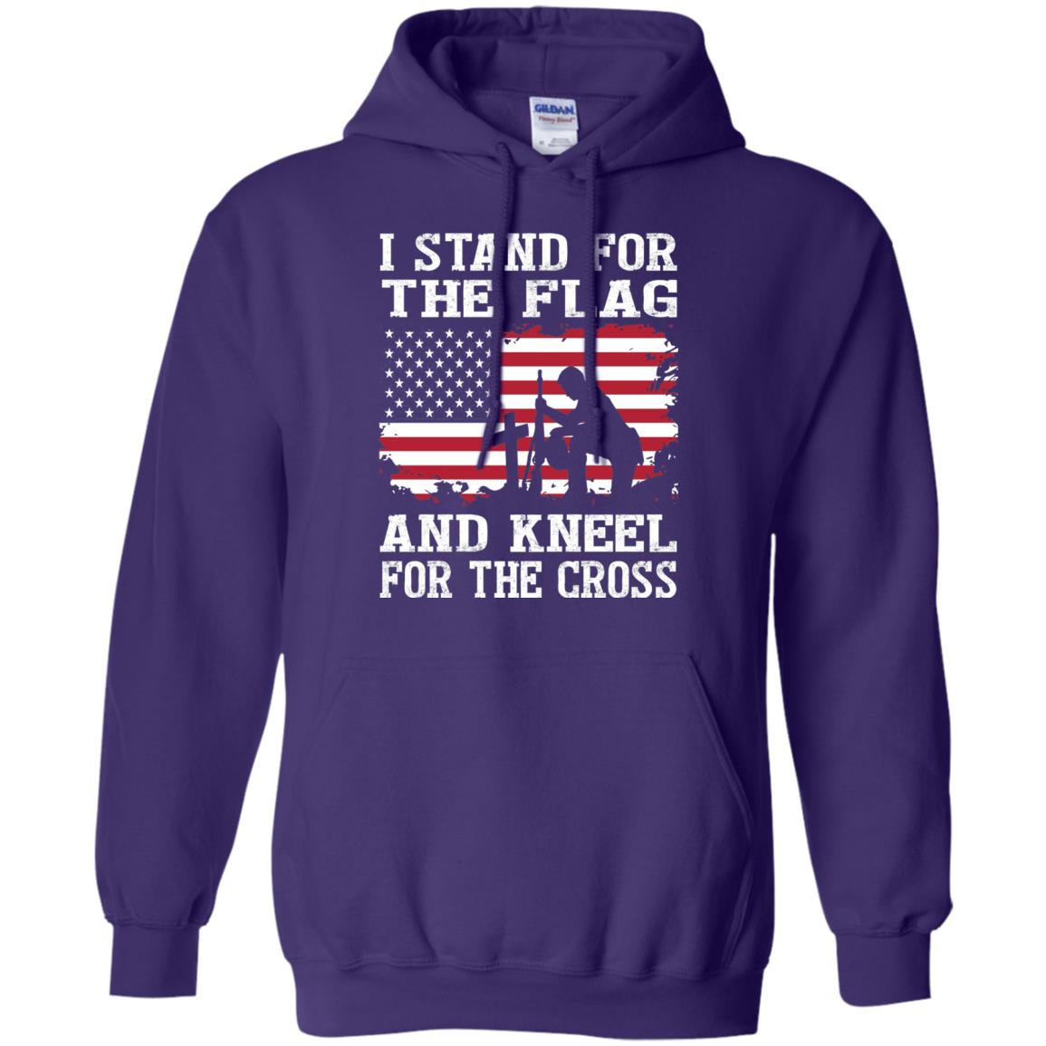 I Stand For The Flag And Kneel For The Cross Military T-shirt Purple