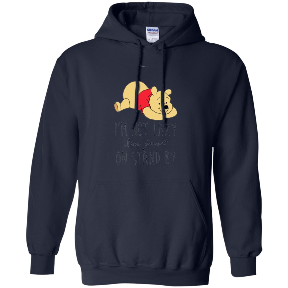 Bear Lover T -shirt I_m Not Lazy I_m Just On Stand By Navy