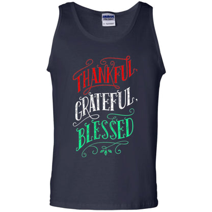 New Year T-shirt Grateful Thankful Blessed Navy