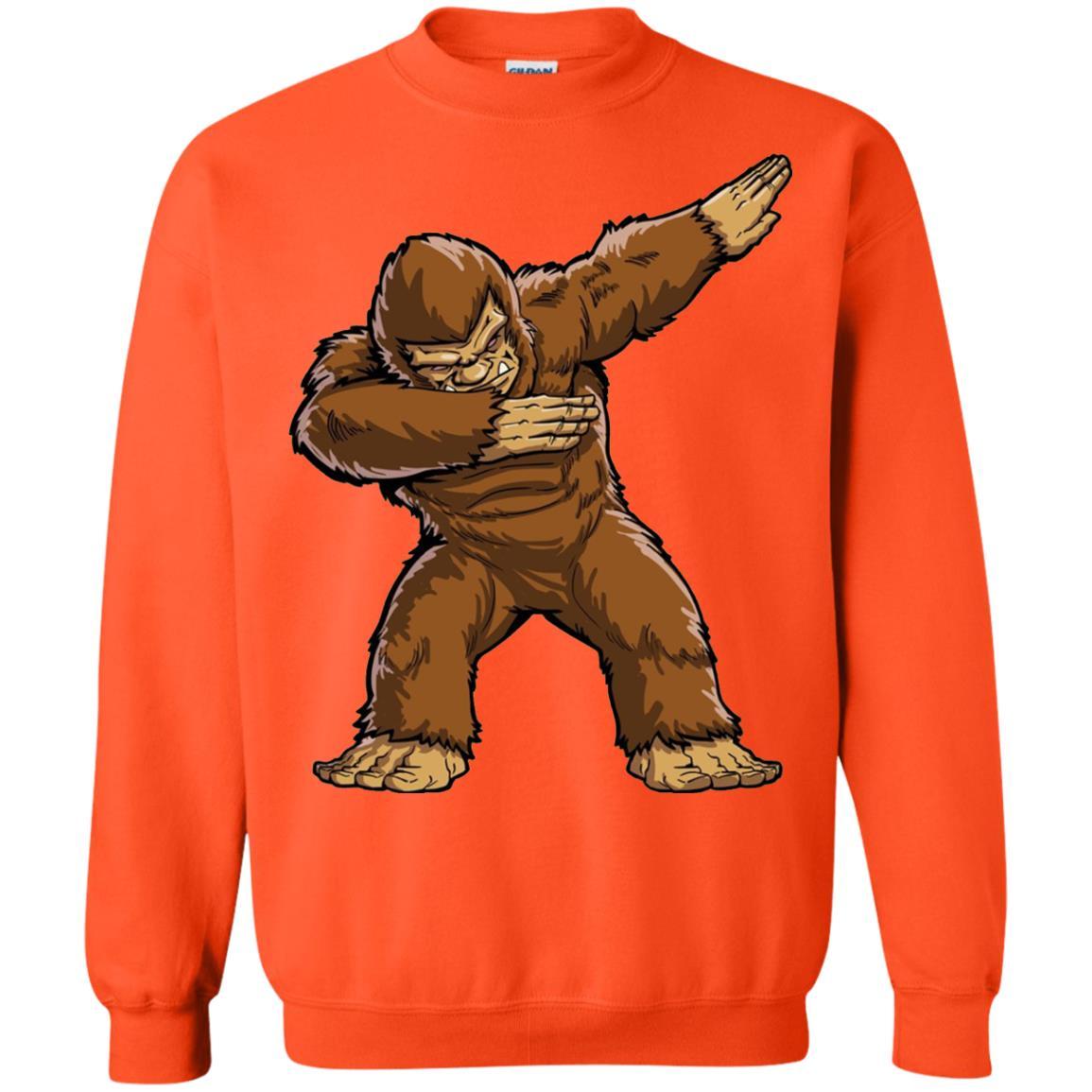 Monkey T-shirt Bigfoot Sasquatch Dabbing Orange