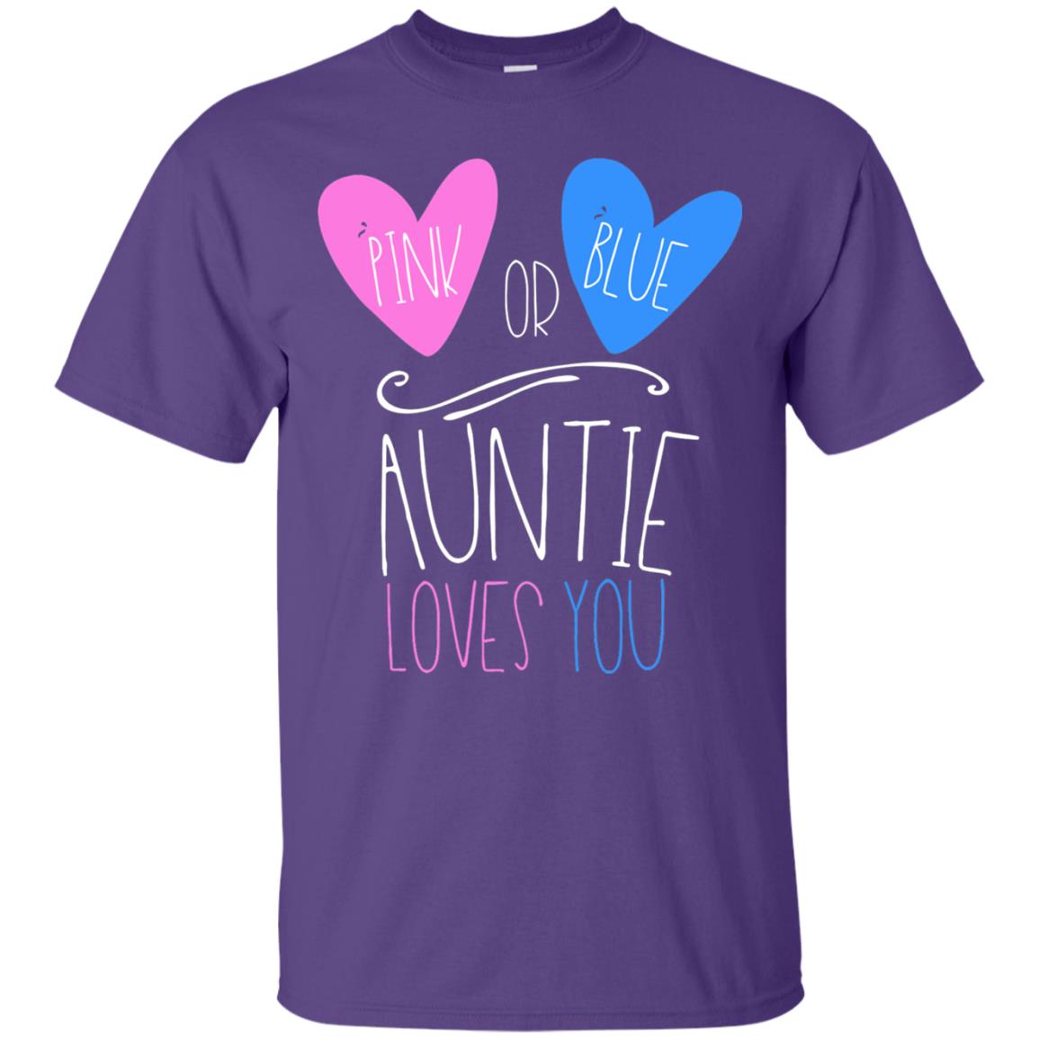 Gender Reveal Shirt Pink Or Blue Auntie Loves You Purple