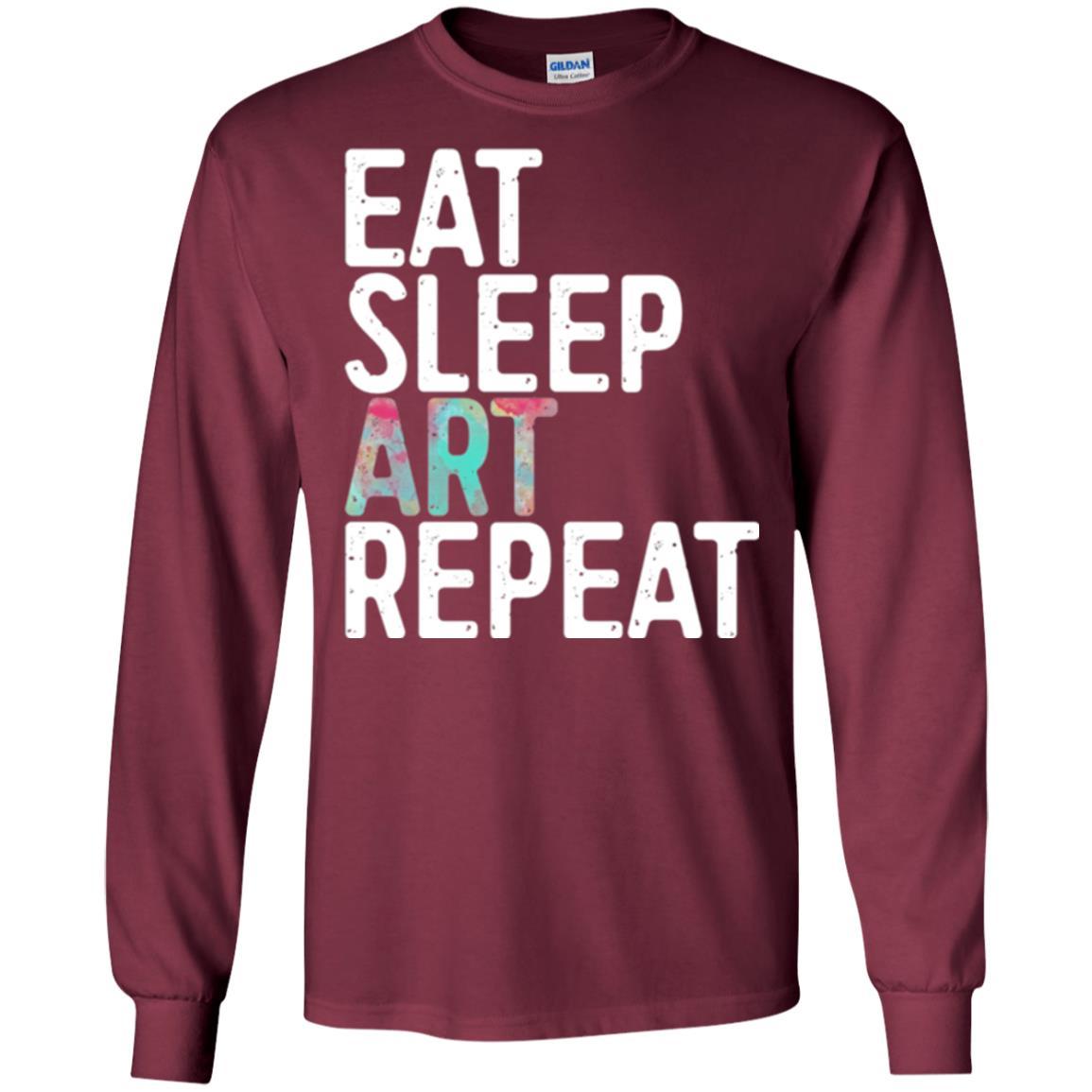 Artist T-shirt Eat Sleep Art Repeat Maroon